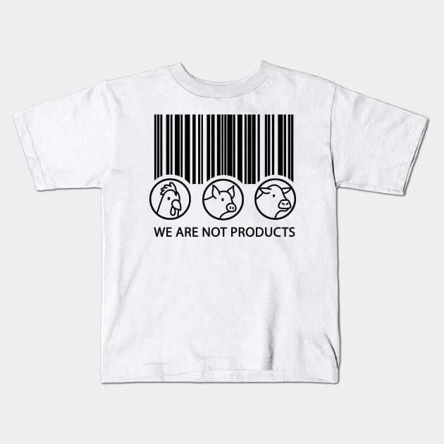 Vegan - We are not products Kids T-Shirt by valentinahramov